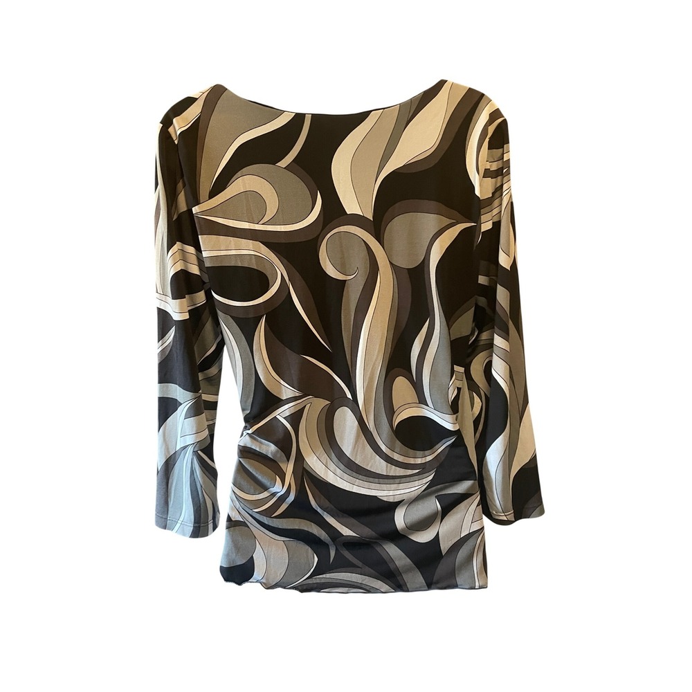 Womens Y2K Babydoll Boho Chic Asymmetrical Top Large Psychedelic Hippie Retro - Picture 2 of 7